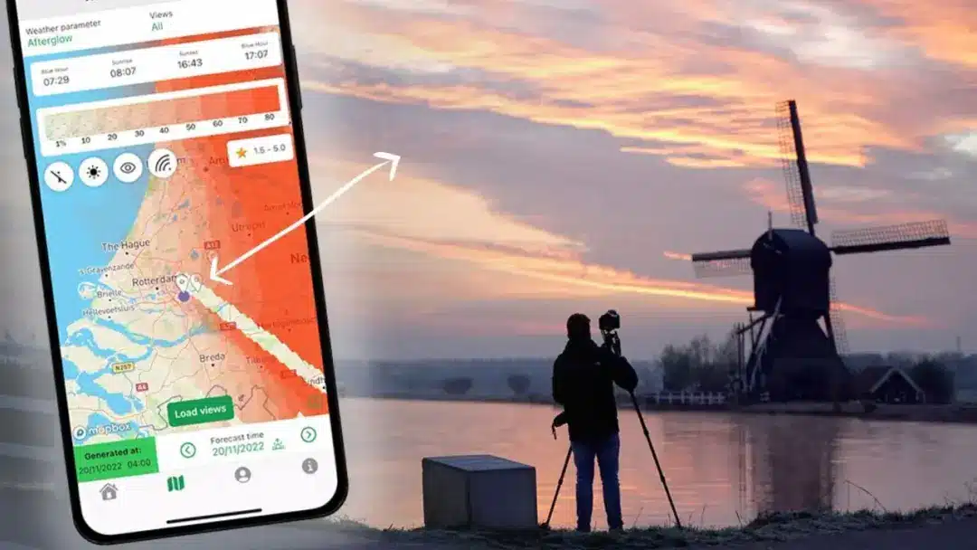 Weersvoorspelling met de Viewfindr app