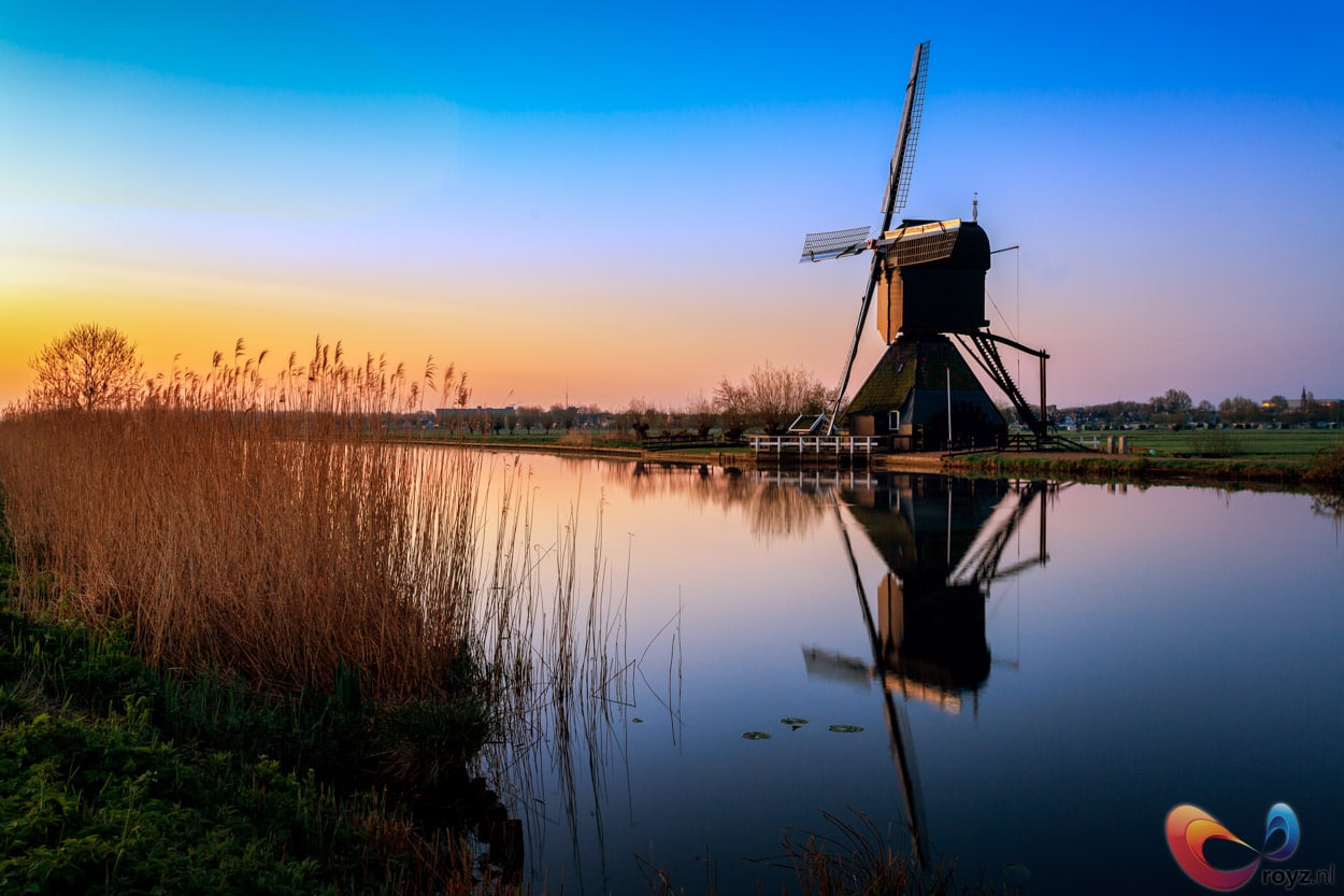 De ochtend tussen de Unesco molens van Kinderdijk