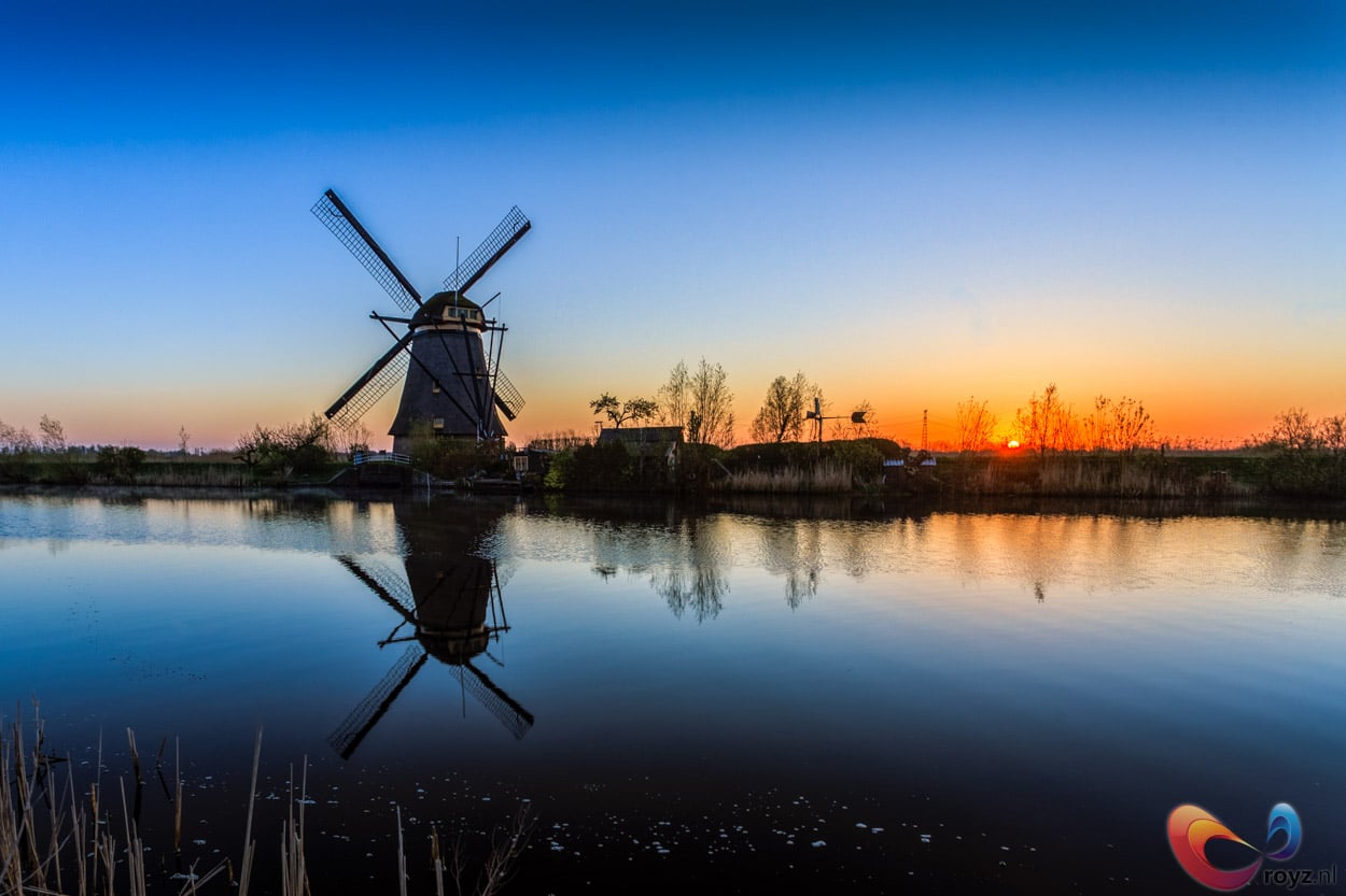De ochtend tussen de Unesco molens van Kinderdijk