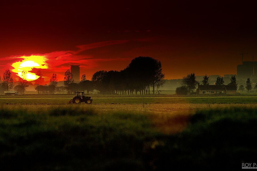 Zonsondergang op Noord AA in Zoetermeer