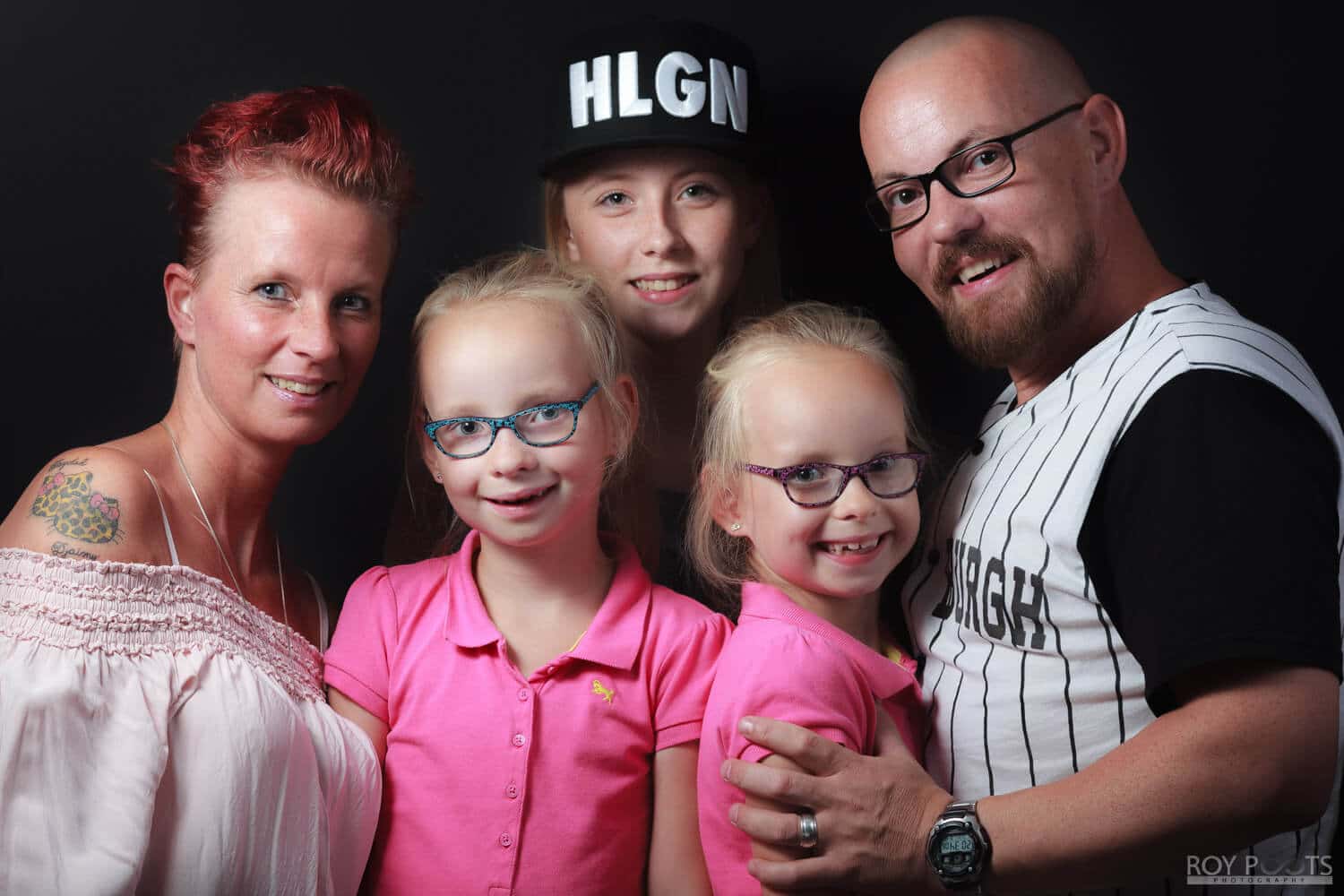 Familieportret in een studio